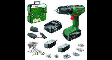 Bosch Home and Garden 06039D810D Accu-klopboor/schroefmachine 18 V 1.5 Ah Li-ion Incl. 2 accu's, Incl. lader, Incl. kof