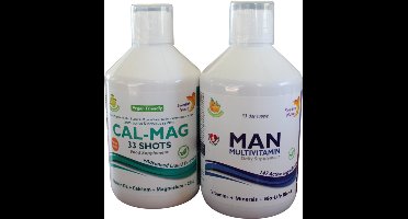 Voordeelpack CalciumMagnesium & Man multivitamine, Al deze ingrediënten en nutriënten zorgen voor een verbetering van energie en uithoudingsvermogen. Deze blend valt onder de Multivitaminen and is nog eens gemixt met ijzer, amino