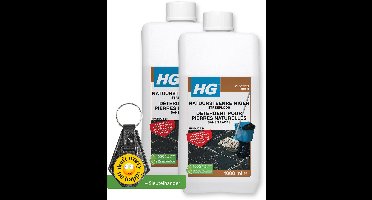 HG natuursteen reiniger glansvloeren Voor streeploos schoonmaken - 2 Stuks - inclusief sleutelhanger