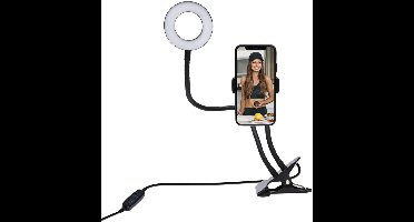 Bigben Connected, Invloed wit licht Ring kit met klem, Zwart