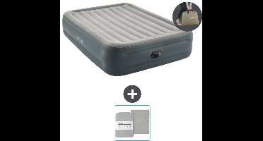 Intex Luchtbed - 2-Persoons - 152 x 203 x 46 cm - Grijs - Inclusief pomp en Hoeslaken