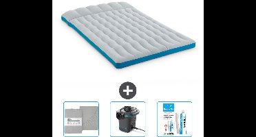 Intex Campingmat - 2-Persoons - 127 x 193 x 24 cm - Blauw - Inclusief Hoeslaken - Pomp en Reparatieset