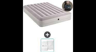 Intex Luchtbed - 2-Persoons - 152 x 203 x 30 cm - Grijs - Inclusief pomp en Hoeslaken