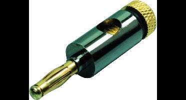 Banaan connector voor luidsprekerkabel tot 6 mm - metaal / verguld / zwart