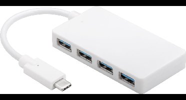 Goobay USB-C hub met 4 poorten - busgevoed - USB3.0 / wit - 0,15 meter
