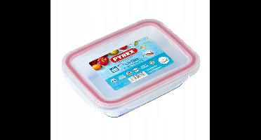 COOK&CLICK Pyrex 0,8 L Hittebestendige, luchtdichte glazen bewaardoos met afdichting