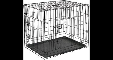 Hondenbench - 107x70 x77,5cm - Metaal - Zwart - voor alle Soorten Honden