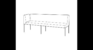 Eetkamerbank COSMO 150 cm met hoek links - Yukon 906