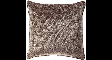Dutch Decor LEWY - sierkussen 45x45 cm - glansvelours - Driftwood - bruin - Inclusief binnenkussen - Luxe kussens voor woonkamer & bank