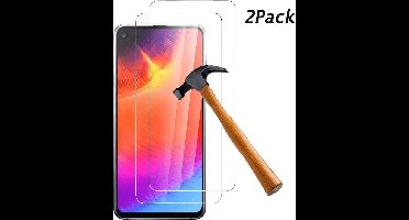 Ntech 2Pack Screenprotector Geschikt voor Samsung Galaxy A60 full cover Screenprotector Tempered Glass