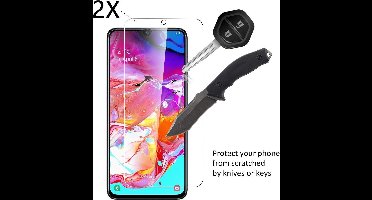 Ntech Samsung Galaxy A70 Screenprotector Tempered Glass - 2 Stuks