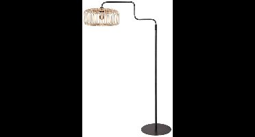 Steinhauer - vloerlamp - Bloeba - naturel zwart - bamboe metaal - Ø 50cm - E27 - 4159ZW