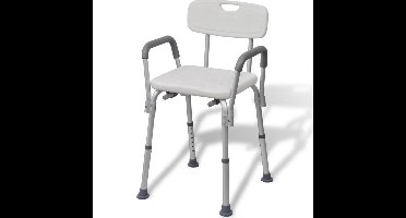 vidaXL - Douchestoel - aluminium - wit