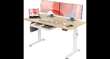 Zit Sta Bureau Elektrisch - Game Bureau - Verstelbaar - Beige