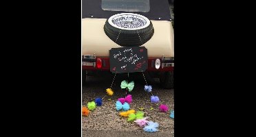 Partydeco - Krijtbord met tule strikken