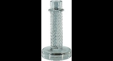 Housevitamin Kandelaar Glas Grijs 8x15 cm - Sfeervolle toevoeging voor elk interieur