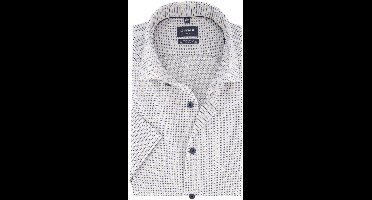Olymp Modern Fit overhemd katoen beige print