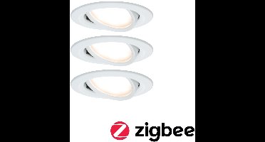 Smart Home Zigbee Set LED-inbouwlamp Nova Coin + Zigbee Cephei zwenkbaar rond 84mm 50° Coin 3x6W 3x470lm 230V 2700K Wit mat