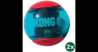 Kong squeezz action bal rood 2x 8,5x8,5x8,5 cm