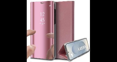 Hoesje geschikt voor Samsung Galaxy S25 Plus - Spiegel Book Case Rosegoud