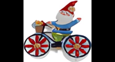 Buitengewoon de boet - Steker ijzer kabouter op fiets 18x60 cm