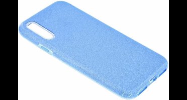 Ntech Hoesje Geschikt Voor Samsung Galaxy A50 Glitter TPU Back Cover Hoesje - Blauw