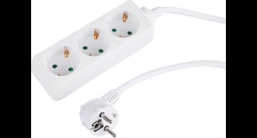Q-Link stekkerdoos - 3-voudig - randaarde - 3 x 1.5 mm² - 3 m - wit