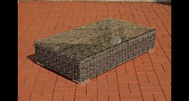 loungetafel - buiten salontafel - kunststof tuintafel - glazen tuintafel - tuintafel - tuin salontafel - tuin loungetafel - 100 x 50 cm