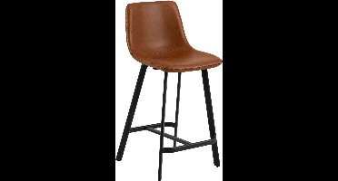 2x Sohome Barstoel Tiffanye PU - Cognac (zithoogte 63cm)