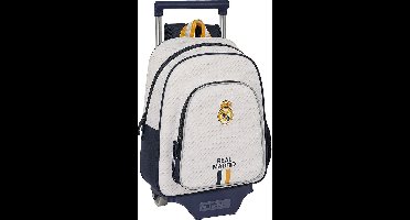 Schoolrugzak met Wielen Real Madrid C.F. Wit 28 x 34 x 10 cm