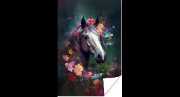 Poster Paard - Natuur - Bloemen - Bos - Dieren - 20x30 cm