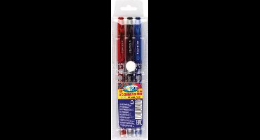 Centrum Uitwisbare Gelpennen 3-Pack 0,5 MM - Rood - Zwart - Blauw