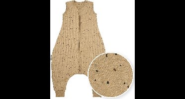 Meyco Baby Rib Mini Spot baby winter slaapoverall jumper - toffee melange - 80cm - 2.0 TOG