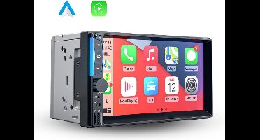 Boscer Autoradio 2Din Universeel - Apple Carplay & Android Auto - 7 Inch HD Touchscreen - USB - AUX - Bluetooth - Externe Microfoon & Achteruitrijcamera