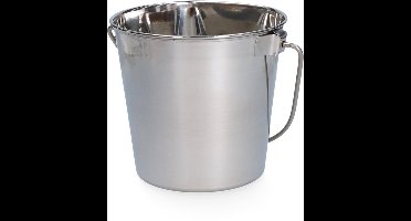 Excellent Emmer met platte zijde - Stalbenodigdheden - 12x14x14 cm - RVS - 0.95 Liter