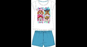 Paw Patrol Meisjes shortama / pyjama Wit/blauw Maat 116