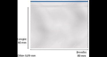 Gripzakjes 80 x 60 x 0,09mm BLUE LINE 1000 Stuks