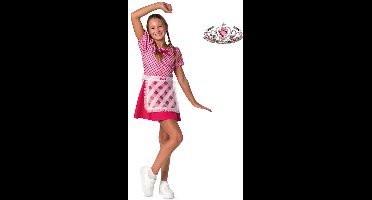 K3 jurkje - verkleedjurkje - 3 Biggetjes - verkleedkleding - maat 6-8 jaar + kroontje