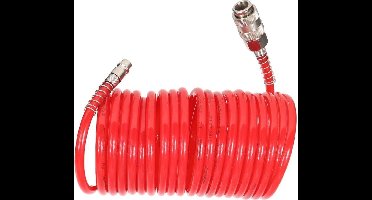 Spiraal luchtslang - 10 bar - 5mm - 15 meter - EURO aansluiting