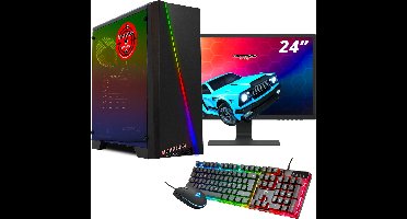 ScreenON - Gaming Set - B1 GAME-PC + iiyama G-Master Black Hawk 24 inch Monitor + Toetsenbord + Muis:  Fortnite, Minecraft, League of Legends, Rocket League, Farming, Sims 4, World of warcraft, Battlefield 4, Call of Duty, Runescape, Heartstone, GTA