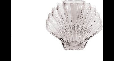 Housevitamin Glazen Schelp Vaas- Smokey- 19.5x9x16.5cm