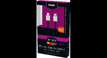 Grixx Optimum USB-C naar USB Micro B kabel - USB2.0 - 1 meter