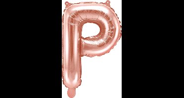 Partydeco - Folieballon Rose Gold Letter P (35 cm)