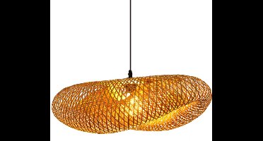 Groenovatie Bamboe Hanglamp - Handgemaakt - Naturel - 45x18 cm