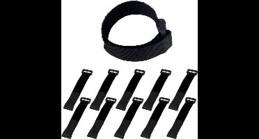 New Age Devi - 10 stks. Zwarte Kabelbinders - 20 cm - Klittenband Organiser