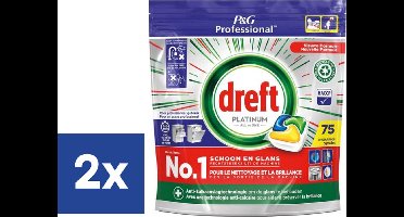 Dreft Platinum Lemon All in 1 Vaatwastabletten - 2 x 75 tabs
