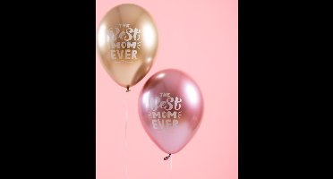 Ballonnen Shimmer Best Mom Ever Meerkleurig 33 cm - 4 stuks