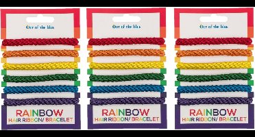 Armbandjes/haarbandjes - Gay Pride/Regenboog thema kleuren - 24x stuks