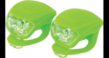 Dresco Siliconen Fietsverlichtingset - Lime