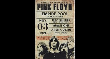 Wandbord Muziek Artiest Concert Band - Pink Floyd London 1974